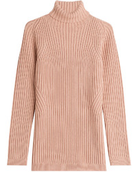 Rochas Wool Blend Ribbed Turtleneck Pullover