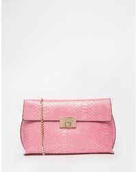 Dune Clutch Bag In Faux Pearlised Reptile