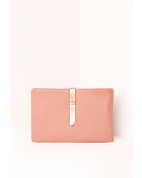 Missguided Pink Metallic Strap Clutch Bag