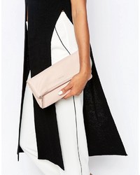 Matt & Nat Soft Clutch With Fold Over In Pastel Pink