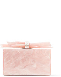 Edie Parker Wolf Marbled Acrylic Box Clutch Pastel Pink