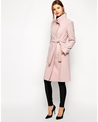 Ted Baker Belted Wrap Coat In Pale Pink