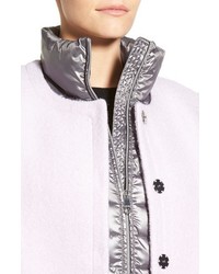 Calvin Klein Boucl Coat With Inset Quilted Bib
