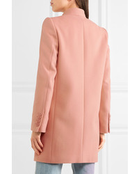 Stella McCartney Bryce Melton Wool Blend Coat Pastel Pink