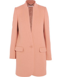 Stella McCartney Bryce Melton Wool Blend Coat Pastel Pink