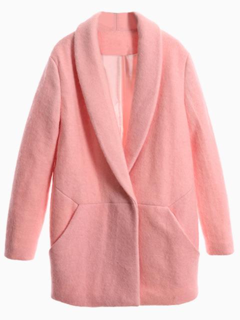 Choies Pink Lapel Coat, $81 | Choies | Lookastic