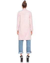 Nicholas Felted Wool Full Length Coat In Pink Orchid