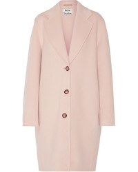 Acne Studios Landi Oversized Wool And Cashmere Blend Coat Pastel Pink