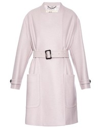 Burberry London Heronsby Belted Wrap Front Wool Coat