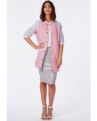 Missguided Lexy Longline Wool Coat Pink