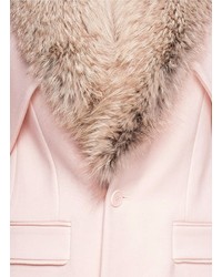 Nobrand Mixed Fur Melton Manteau Coat