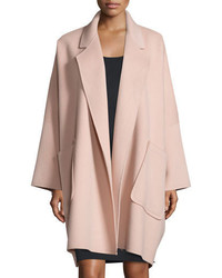 Helmut Lang Oversized Open Front Wool Blend Coat Dusty Pink