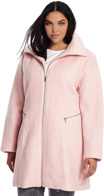 Jessica Simpson Zip Front Wool Coat Boucle Jacket Blush deals Pink Women’s Extra Small