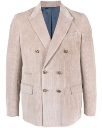 Pink Corduroy Double Breasted Blazer