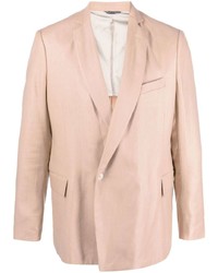 Pink Cotton Double Breasted Blazer