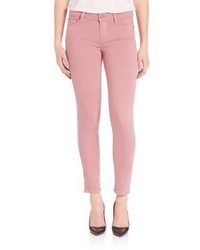 Pink Cotton Skinny Jeans