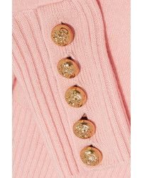 Burberry Button Detailed Cashmere Sweater Pastel Pink