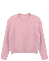 ChicNova Pure Color Rabbit Hair Pullover Sweater
