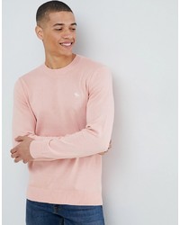 Abercrombie & Fitch Core Icon Logo Crew Neck Knit Jumper In Pink