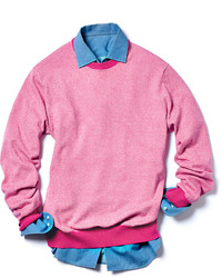 Neiman Marcus Cottoncashmere Striped Sweater Pinkwhite