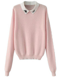 Eye Embroidered Pink Jumper