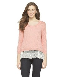Mossimo Lace Trim Pullover Sweater Supply Co