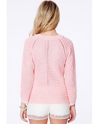 Missguided Coneisha Rib Panel Jumper In Baby Pink