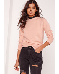 Missguided Tall Brushed Back Sweatshirt Pink