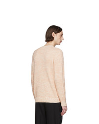 Salvatore Ferragamo Pink And Off White Alpaca Sweater