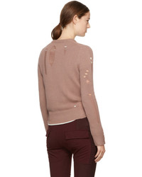 Raquel Allegra Pink Fitted Crewneck Sweater