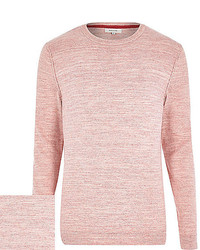 River Island Pink Marl Knitted Crew Neck Sweater