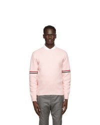 Thom Browne Pink Milano Stitch Rwb Stripe Sweater