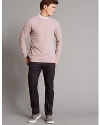 Marks and Spencer Pure Cotton Textured Slim Fit Jumper