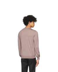 Ermenegildo Zegna Purple Silk And Cashmere Crewneck Sweater