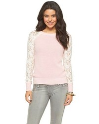 Mossimo Supply Co Lace Sleeve Pullover Sweater
