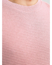 Topman Pink Horizontal Rib Sweater