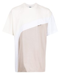 MSGM Colour Block Cotton T Shirt