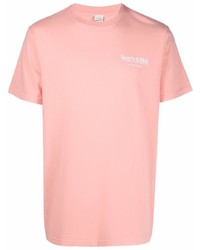 Sporty & Rich Cotton Logo Print T Shirt