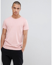 Lindbergh Crew Neck Stretch T Shirt In Pink