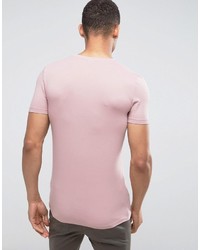 Asos Extreme Muscle Fit T Shirt With Crew Neck And Stretch In Pink