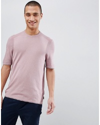 Ted Baker Knitted Crew Neck T Shirt In Pink