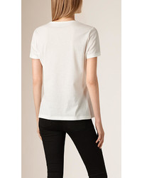 Burberry Lace Pocket Cotton T Shirt