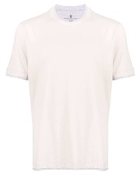 Brunello Cucinelli Layered Effect Cotton T Shirt