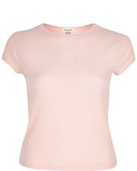 River Island Light Pink 90s Ribbed T Shirt
