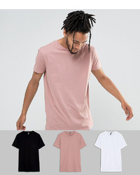 ASOS DESIGN Longline T Shirt 3 Pack Save