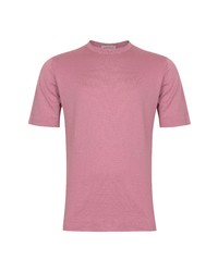 John Smedley Lorca Crewneck T Shirt In Moorland Pink At Nordstrom