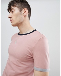 ASOS DESIGN Muscle Fit T Shirt With Contrast Ringer And Cuff
