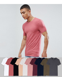 ASOS DESIGN Muscle Fit T Shirt With Crew Neck And Stretch 10 Pack Save