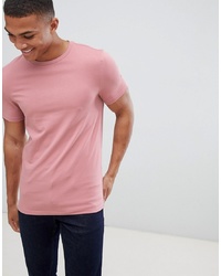 ASOS DESIGN Muscle Fit T Shirt With Crew Neck And Stretch In Pink