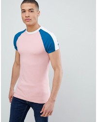 ASOS DESIGN Muscle Fit T Shirt With Double Contrast Raglan